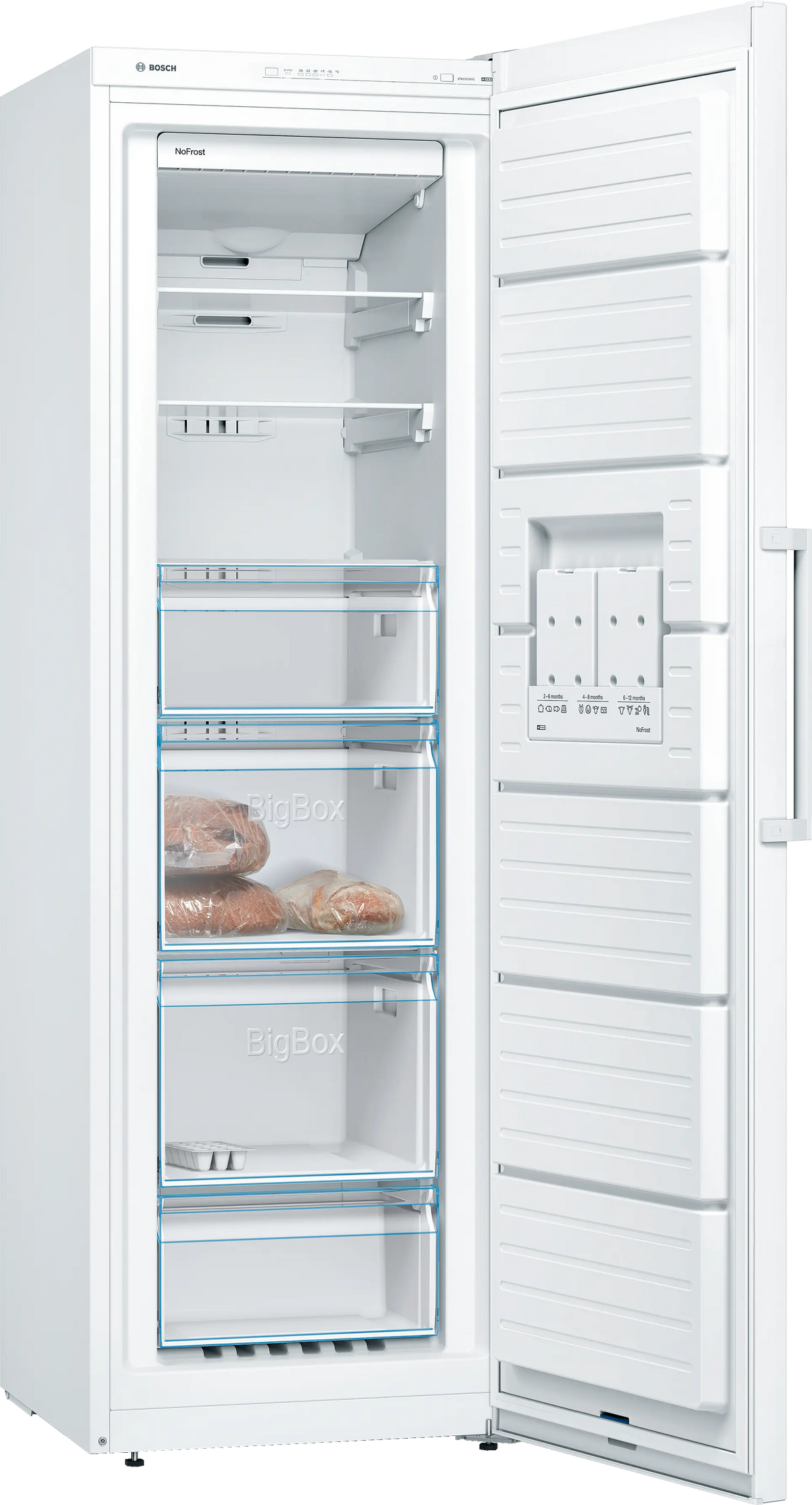 Bosch GSN36VWEPG Series 4 freestanding frost free upright freezer in White