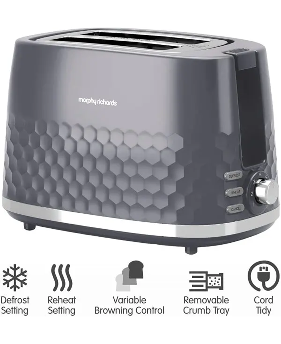 Morphy Richards 2 Slice Hive Toaster | Grey - 220033 Redmond Electric Gorey