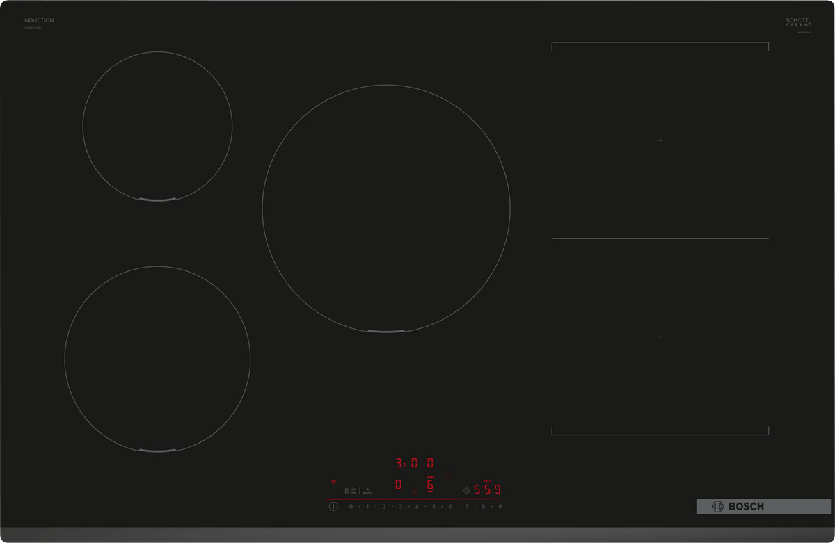 Bosch Series 6 80cm 5 Zone Induction Hob Black PVW831HB1E