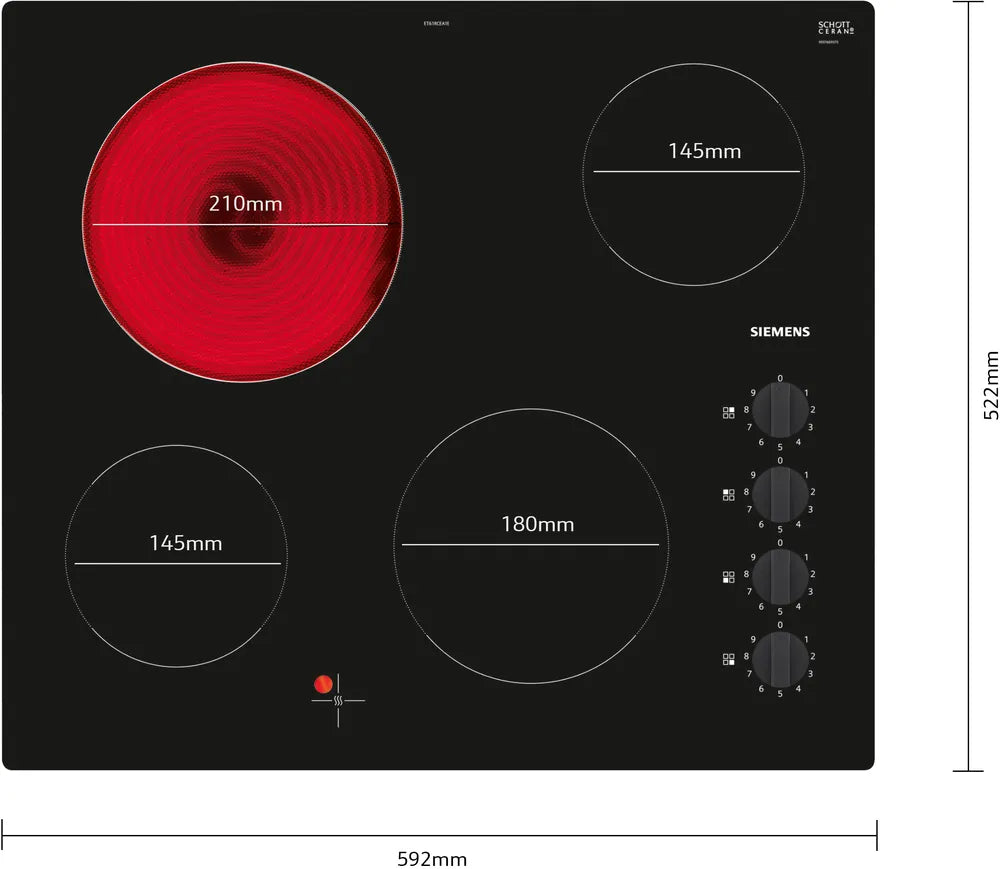 IQ100 60cm Electric Hob | Black