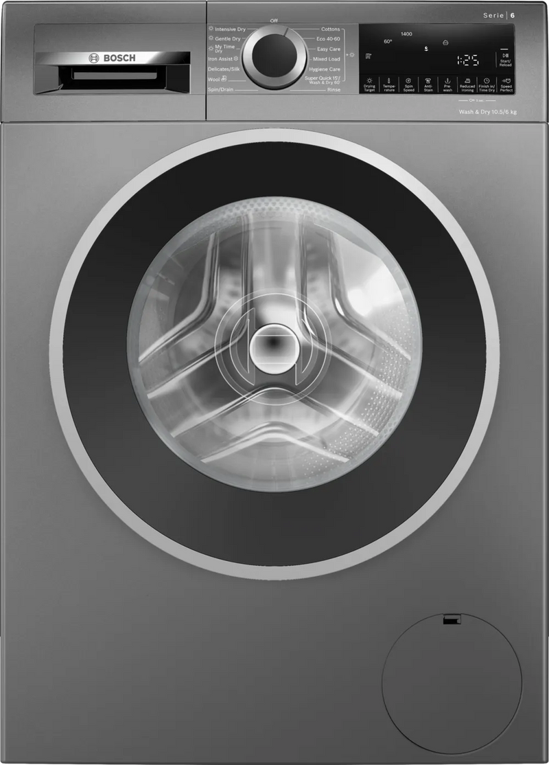 Bosch Series 6, 10.5kg / 6kg 1400rpm Washer Dryer | Cast Iron Grey - WNG254R1GB Redmond Electric Gorey