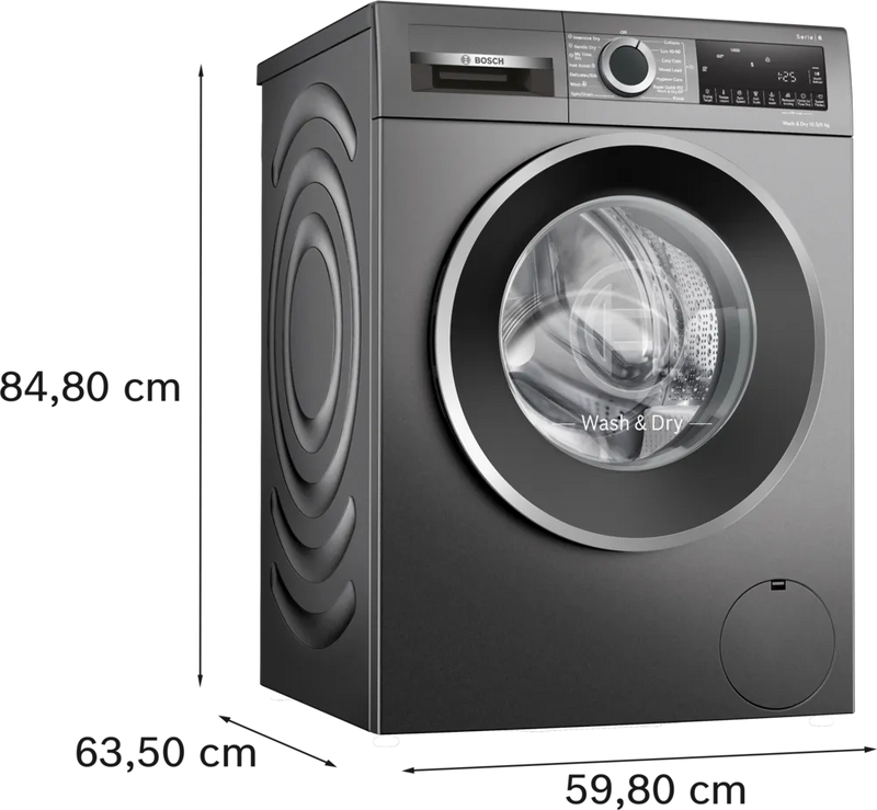 Bosch Series 6, 10.5kg / 6kg 1400rpm Washer Dryer | Cast Iron Grey - WNG254R1GB Redmond Electric Gorey
