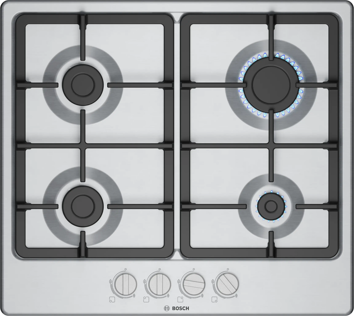 Series 4 60cm 4 Burner Gas Hob – Stainless Steel | PGP6B5K90