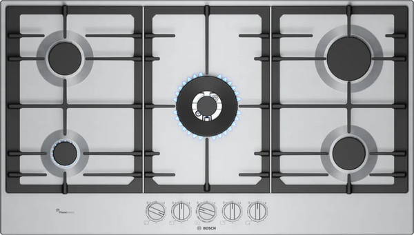 Bosch Series 6 90cm Built-In Gas Hob with FlameSelect | Stainless Steel - PCR9A5I90