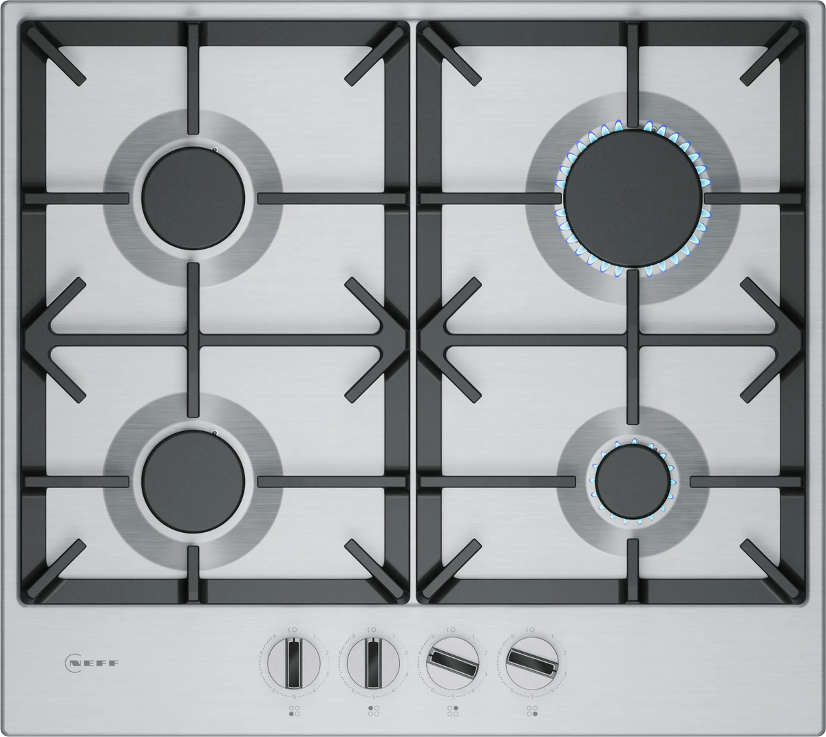 N 70 60cm 4 Burner Gas Hob Stainless Steel