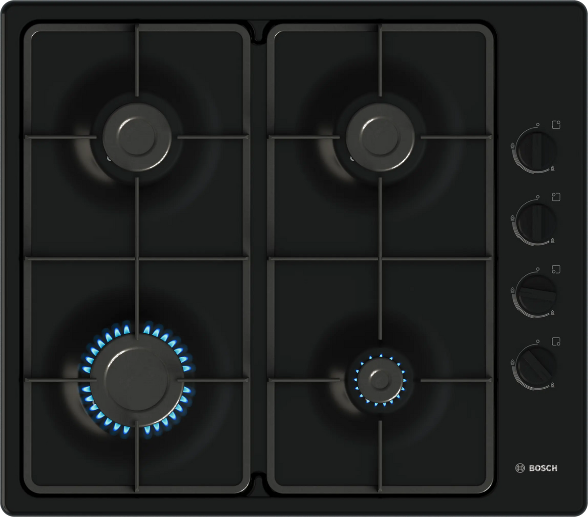 Bosch Series 2, 60cm Built-In Gas Hob, Enamel | Black - PBP6B6K60 Redmond Electric Gorey