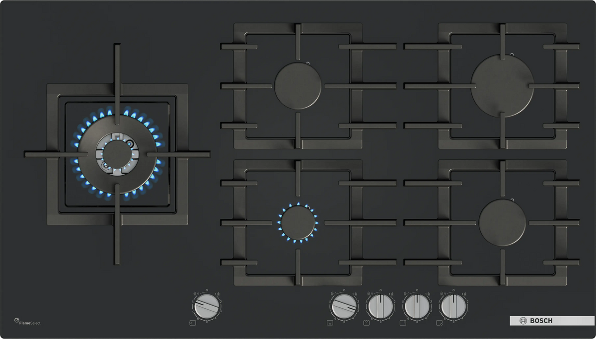Series 6, 90cm Gas Hob with Tempered Glass | Black
