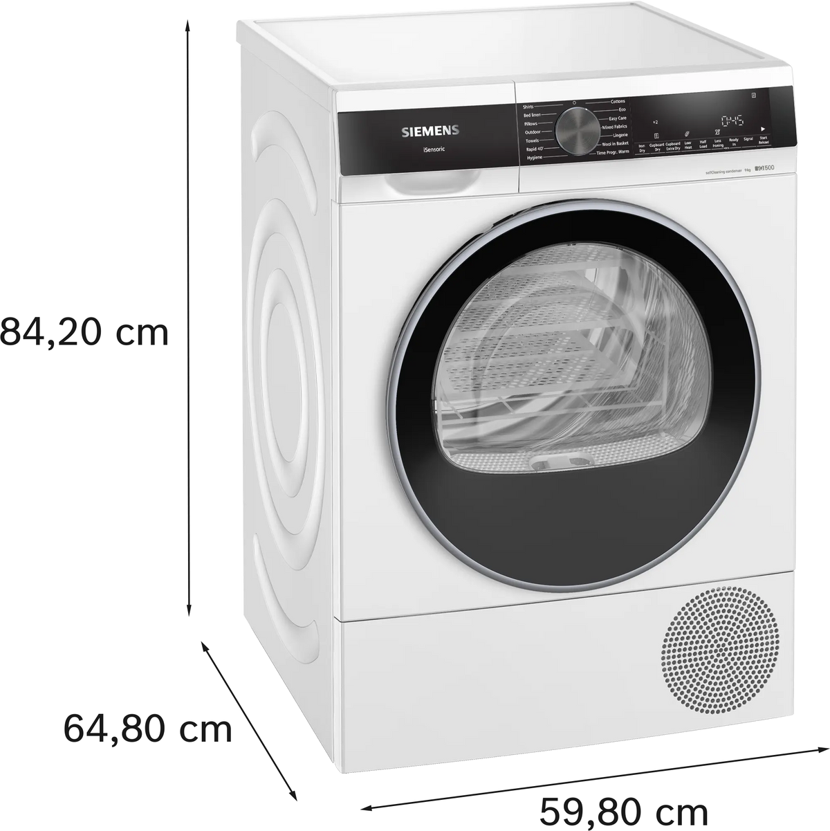 Siemens iQ500 9kg Heat Pump Dryer, SelfCleaning | White - WQ45G200GB Redmond Electric Gorey