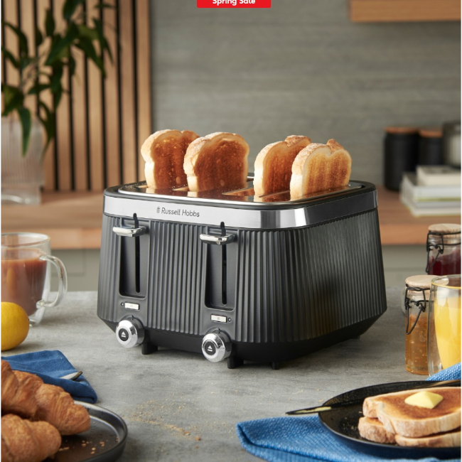 Russell Hobbs Bronte 4 Slice Toaster | Black - 26770 Redmond Electric Gorey