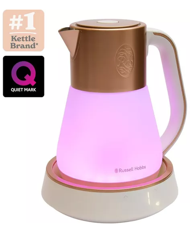 Russell Hobbs Calm Quiet Boil 1.7L Kettle | White & Copper Redmond Electric Gorey 24750