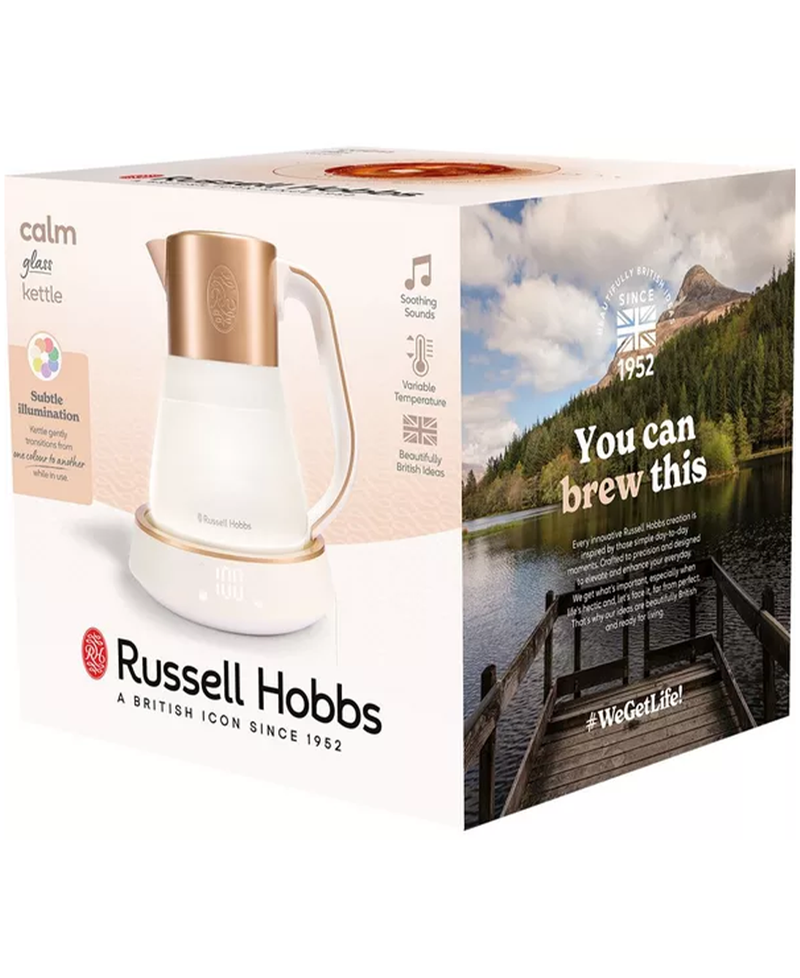 Russell Hobbs Calm Quiet Boil 1.7L Kettle | White & Copper Redmond Electric Gorey 24750