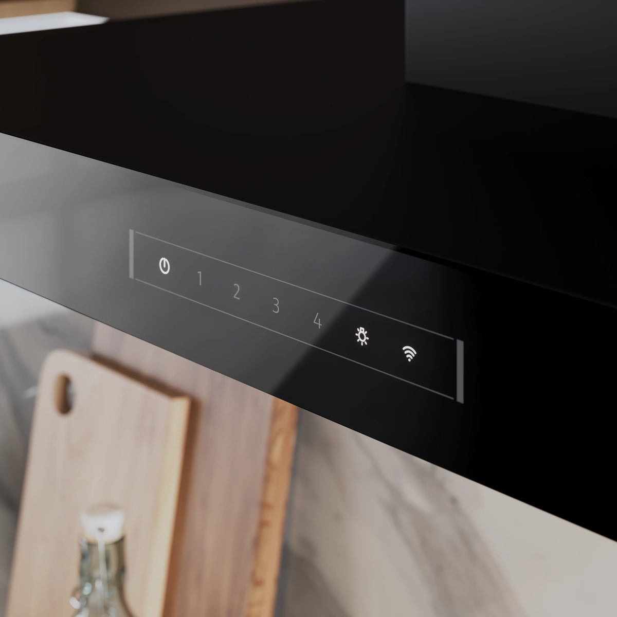 N 70 90cm Wall-Mounted Cooker Hood | Matt Black