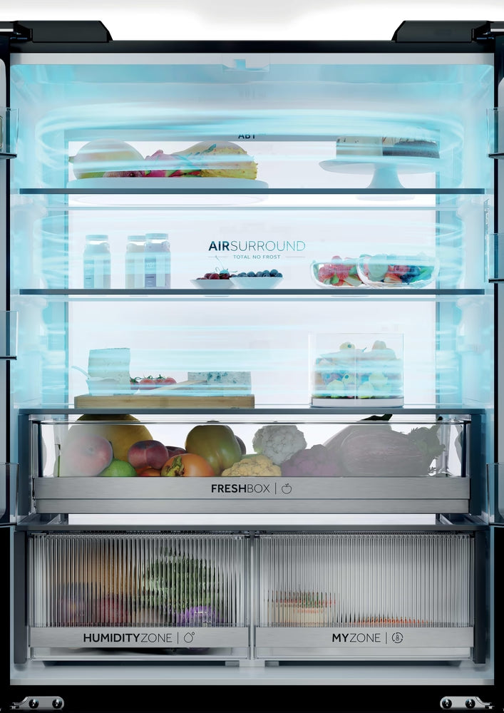 Haier FD 83 7 Multi Door Fridge Freezer | 190cm (H) | Black Glass - HFKR7819DWGB Redmond Electric Gorey