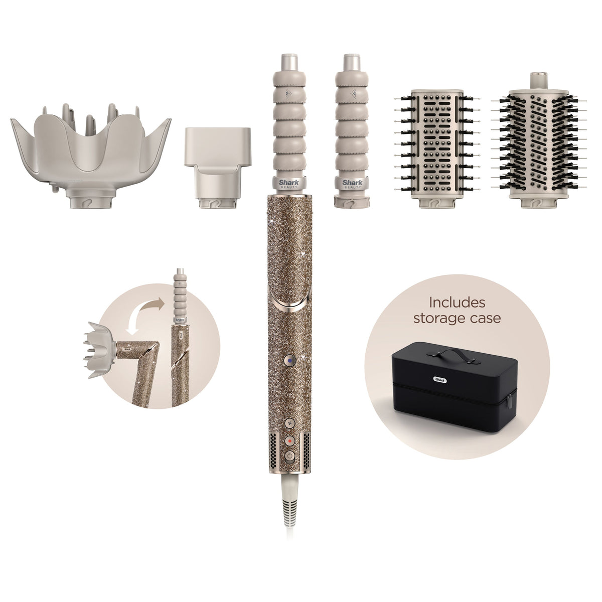 FlexStyle 5-in-1 Air Styler & Hair Dryer Gift Set | Champagne Sparkle