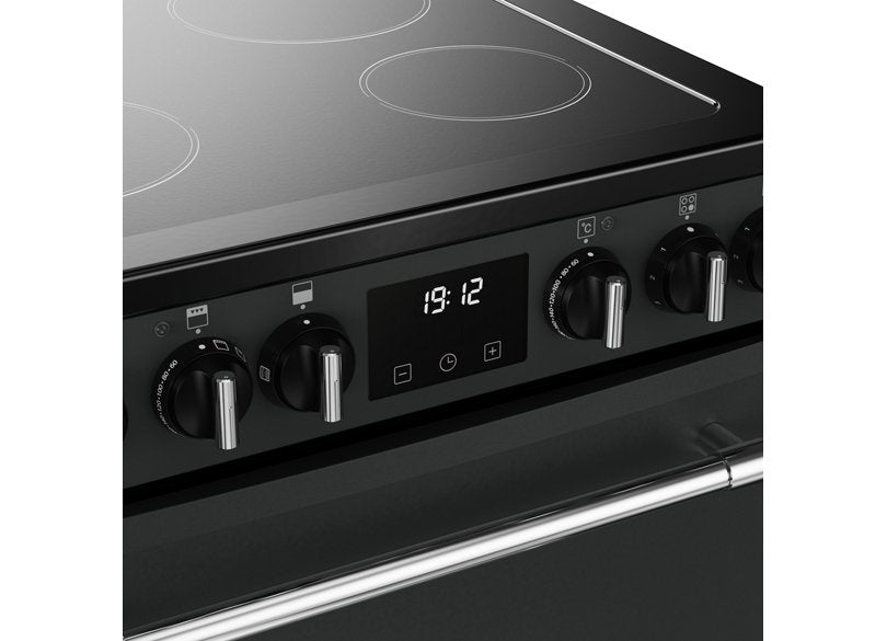 Farmhouse 60cm Electric Ceramic Mini Range Cooker Black | 444411810