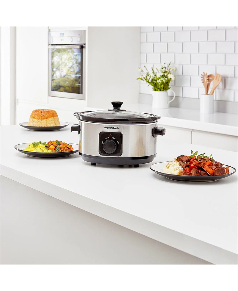 Morphy Richards 3.5L Ceramic Slow Cooker | Stainless Steel 460017 Redmond Electric Gorey