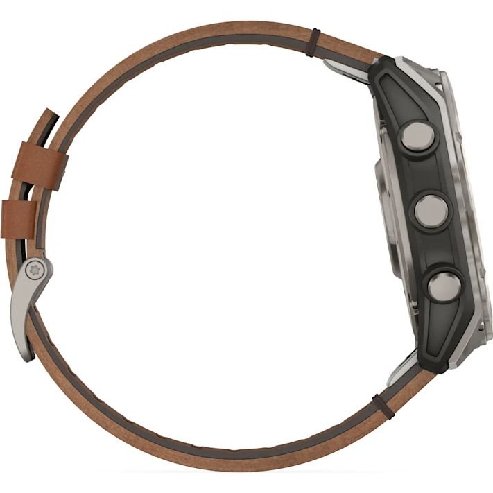 Fenix 8 51mm AMOLED Sapphire Bare Titanium Black/Chestnut Leather