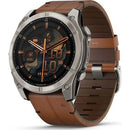 Fenix 8 51mm AMOLED Sapphire Bare Titanium Black/Chestnut Leather