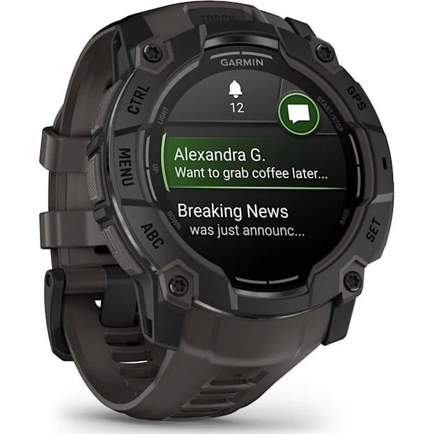 Instinct 3 50mm AMOLED Black with Charcoal Silicone Band - Redmond Electric
