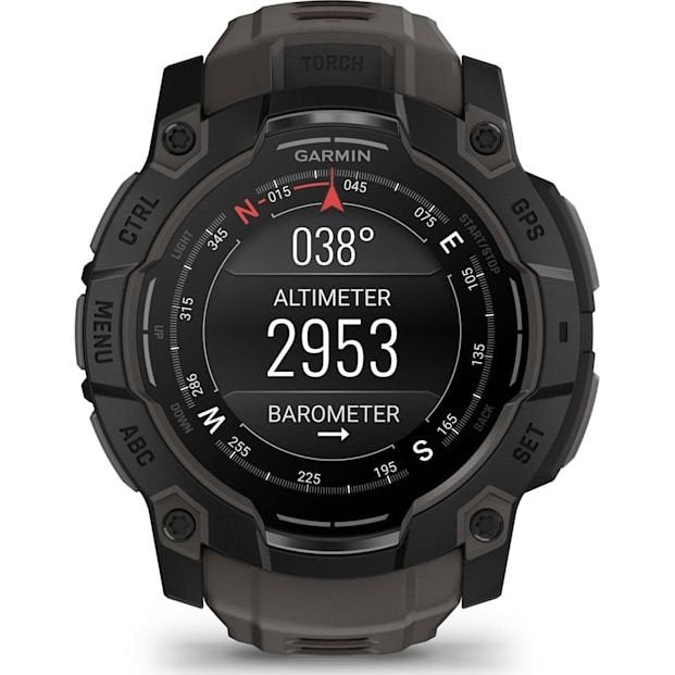 Instinct 3 50mm AMOLED Black with Charcoal Silicone Band