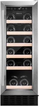 30cm 19 Bottle Undercounter Wine Cooler Stainless Steel