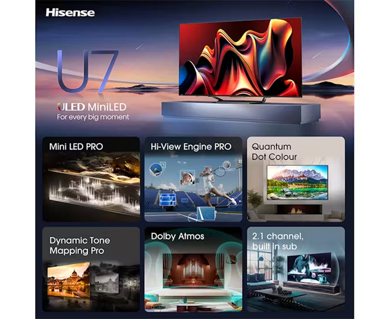 Hisense U7 Mini Led Smart TV Redmond Electric Gorey