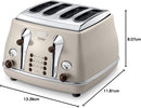 Icona Vintage 4 Slice Toaster Beige