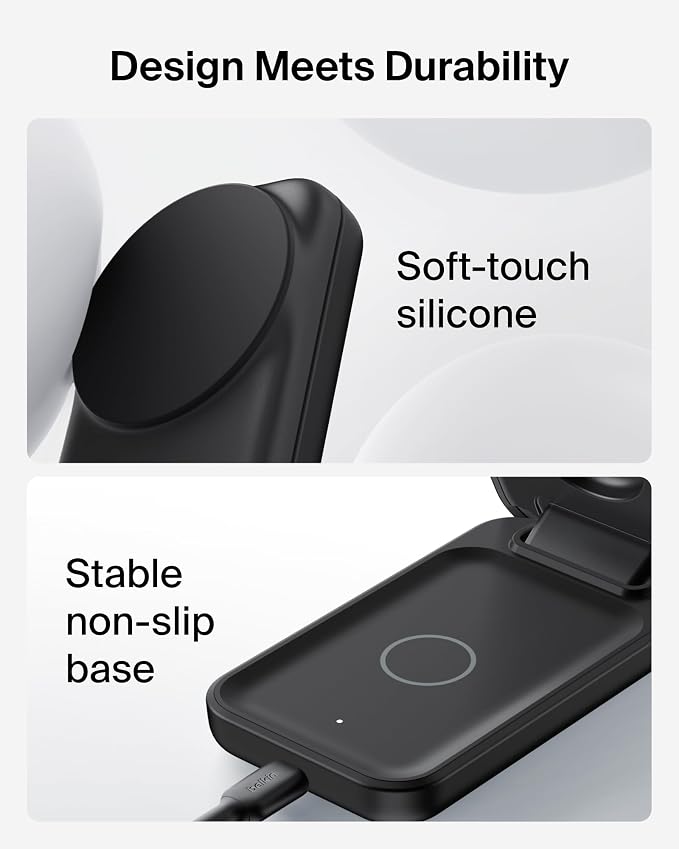 BoostCharge Pro 3-in-1 Magnetic Wireless Charging Stand Black