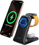 JR-W15 3-in-1 15W Magnetic Wireless Charging Station Black