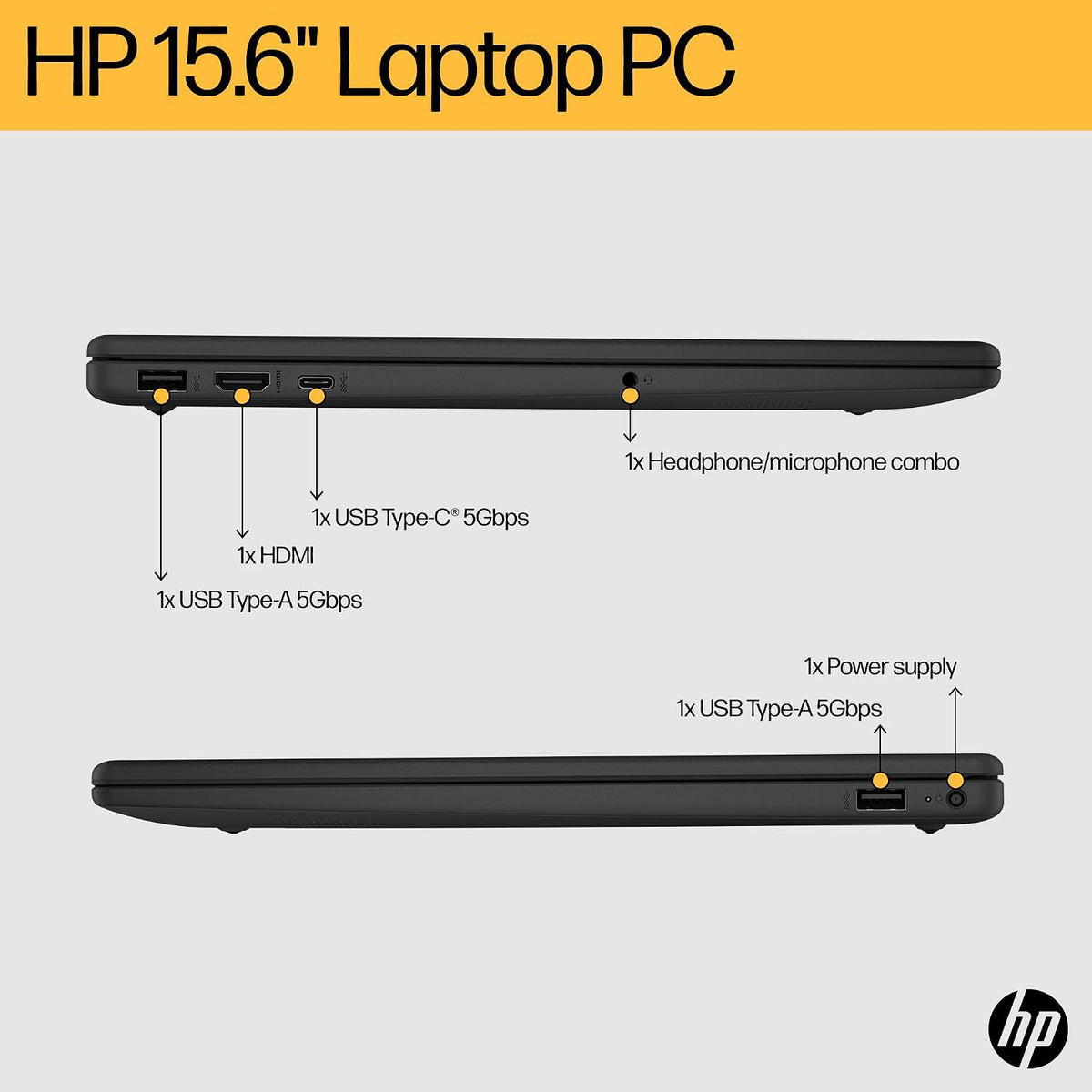 15.6-Inch Full HD Laptop Ryzen 3 7320U 8GB RAM 256GB SSD Black
