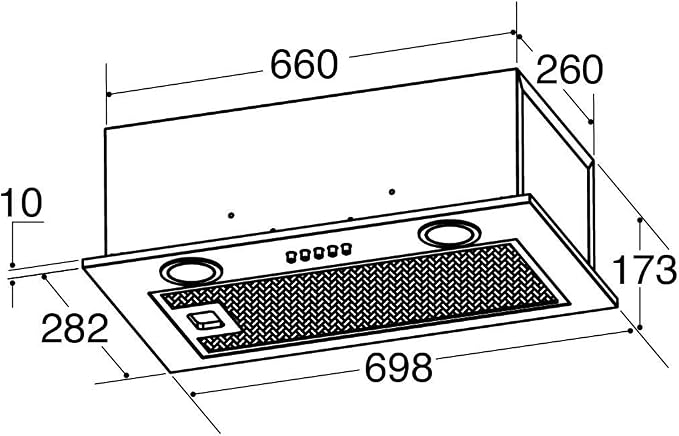 70cm Integrated Canopy Cooker Hood Stainless Steel