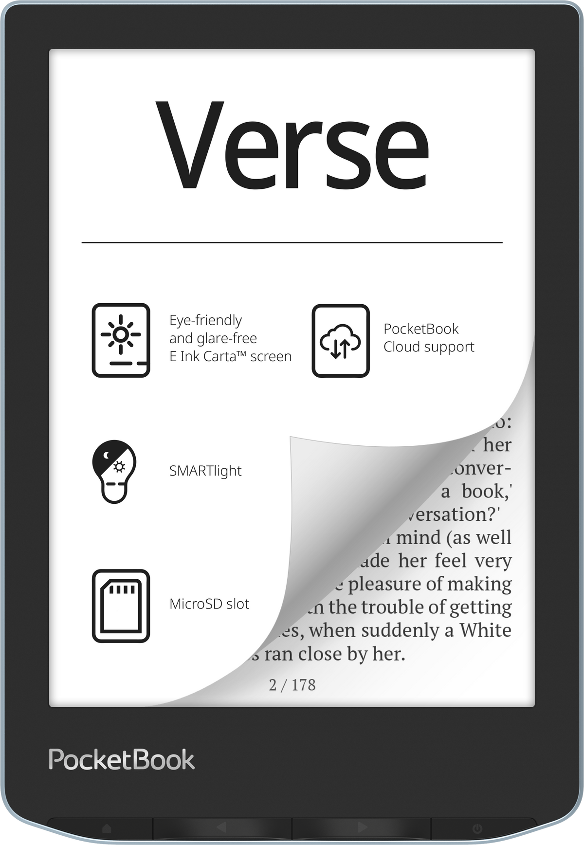 Verse - 6" E Ink Carta HD E-Reader - Mist Grey | 253-PB629-M-WW