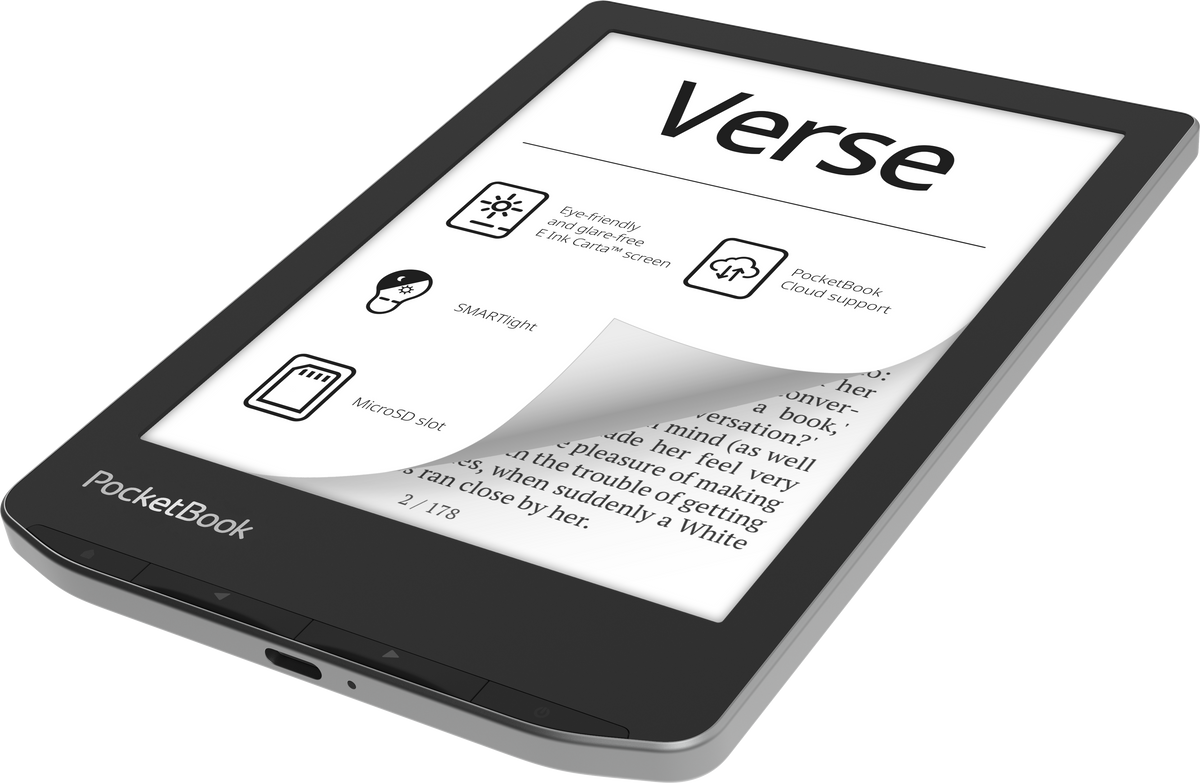 Verse - 6" E Ink Carta HD E-Reader - Mist Grey | 253-PB629-M-WW
