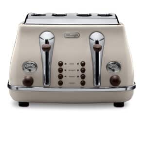 De'Longhi Icona Vintage 4-Slice Toaster, Beige CTOV4003.BG Toaster