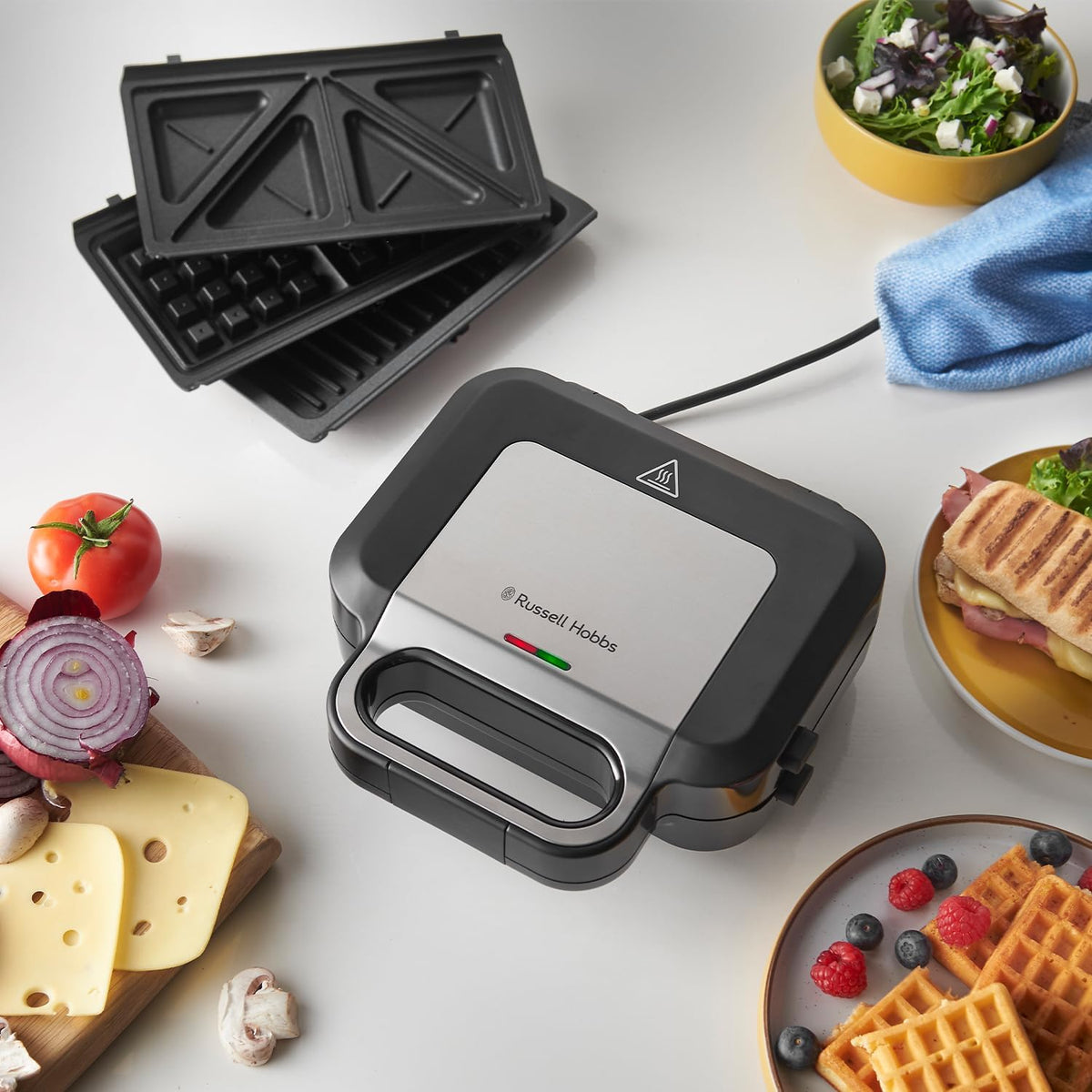 Russell Hobbs Creations 3-in-1 Sandwich, Waffle & Panini Maker | Black- 26810 Redmond Electric Gorey