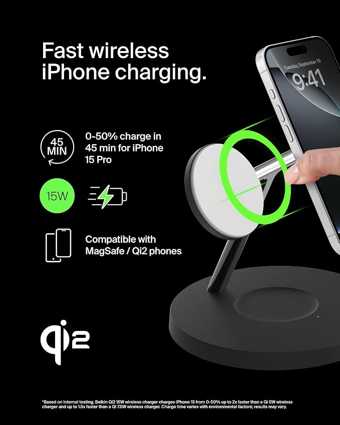BoostCharge Pro Magnetic Wireless Charging Pad 15W Black