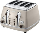 Icona Vintage 4 Slice Toaster Beige