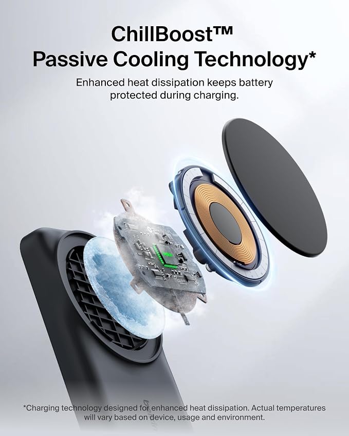 BoostCharge Pro 3-in-1 Magnetic Wireless Charging Stand Black