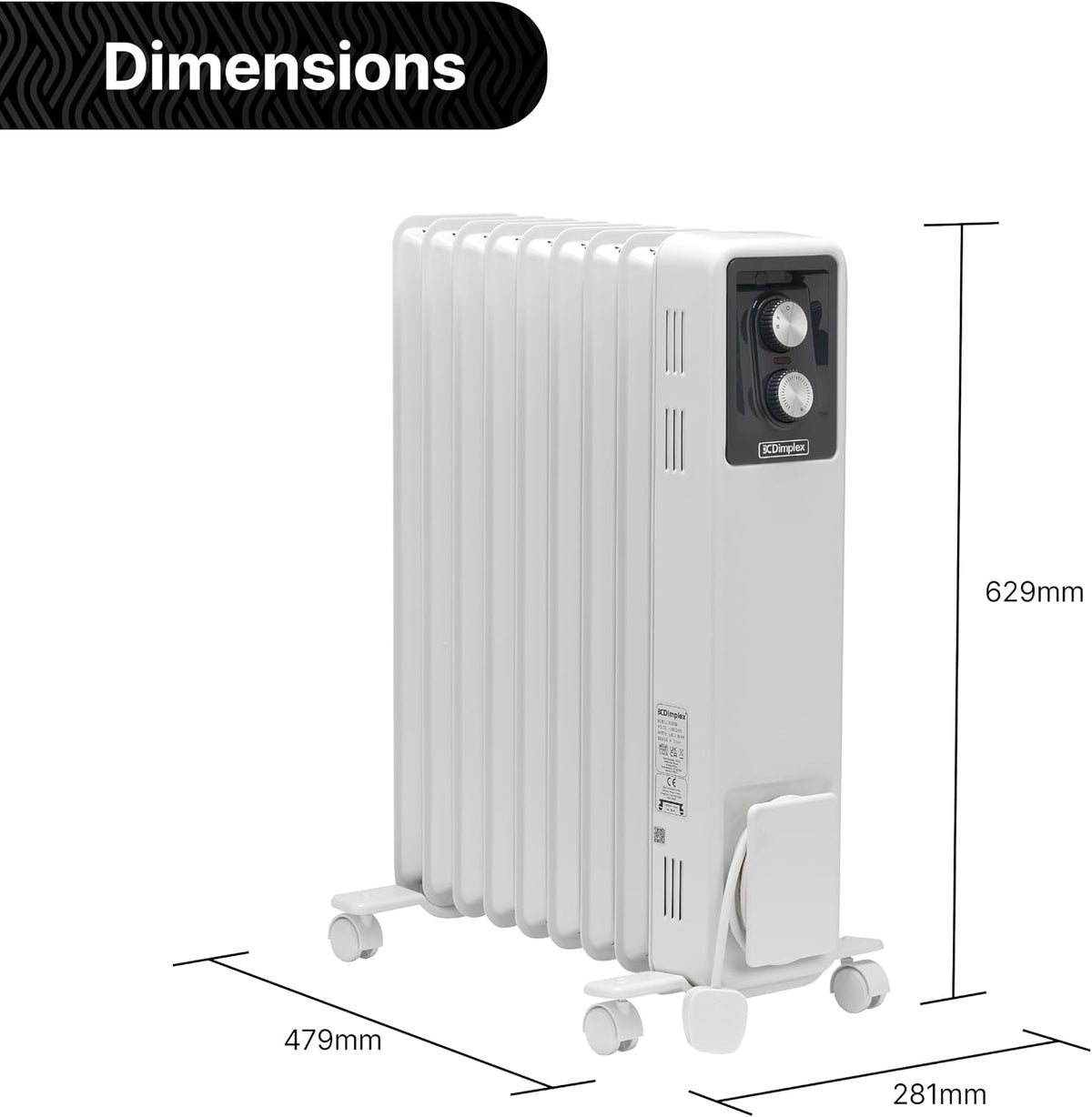 OCR 2000W Oil Filled Column Radiator White | OCR20