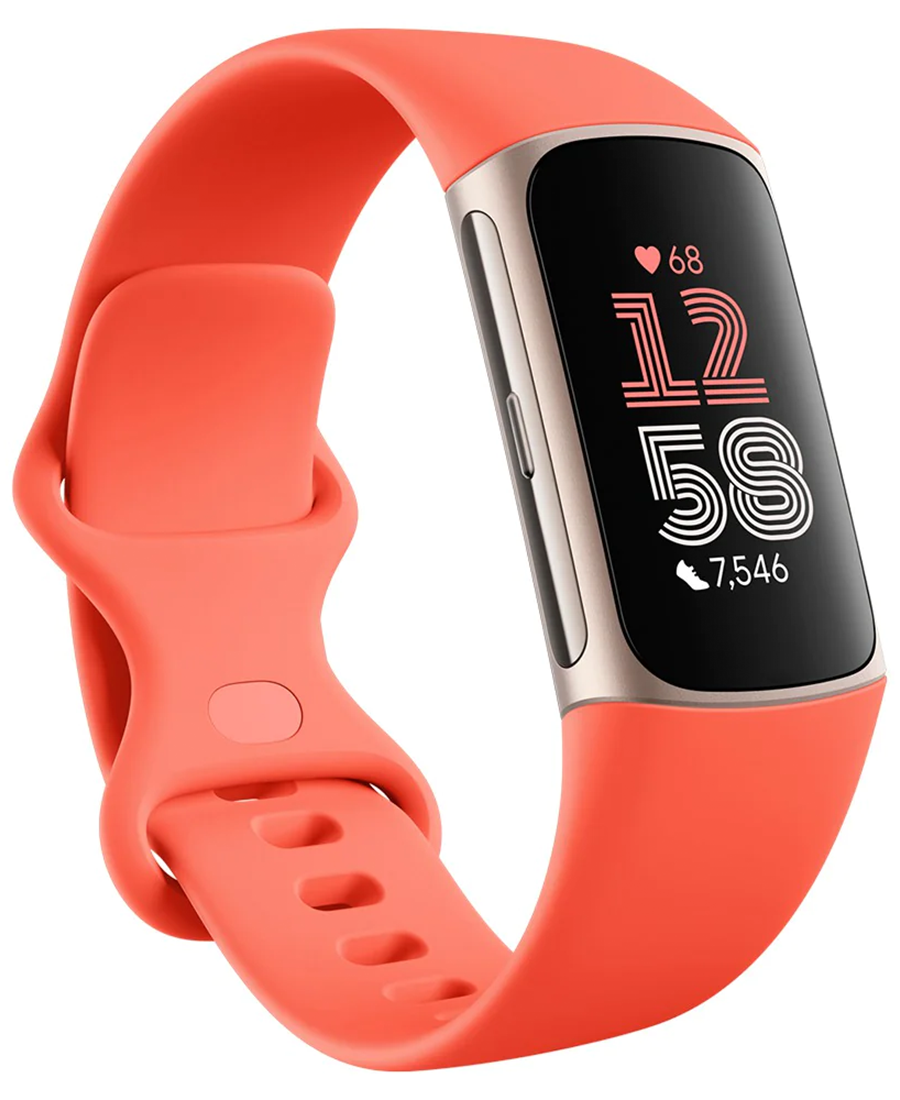 Fitbit Charge 6 Advanced Fitness Tracker Band With Aluminium Case - Coral/Champagne Gold Aluminium | 79-GA05184-GB Redmond Electric Gorey