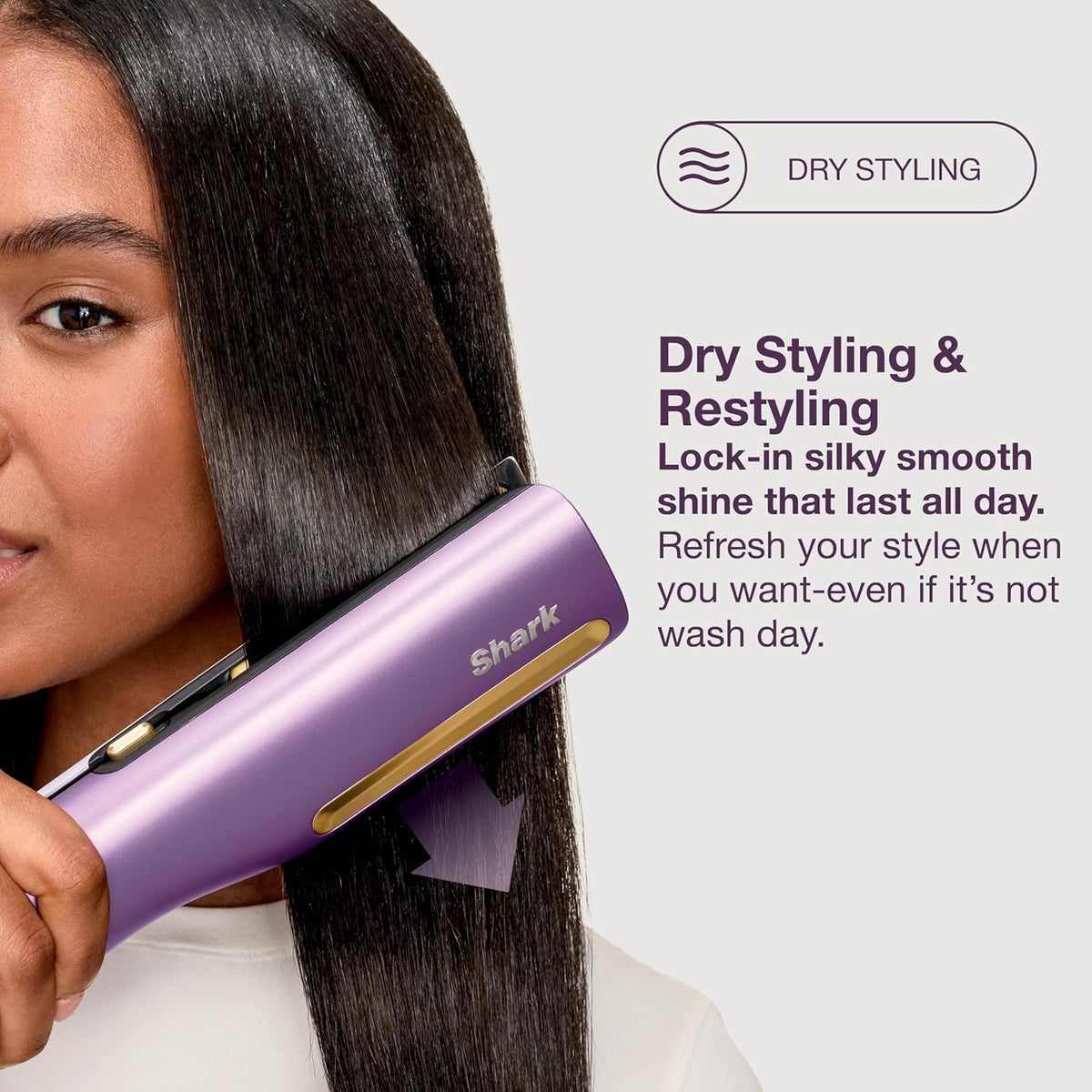 Shark SilkiPro Hair Straightener + Dryer in One with Storage Case | Plum Satin - HT401UKPU Redmond Electric Gorey
