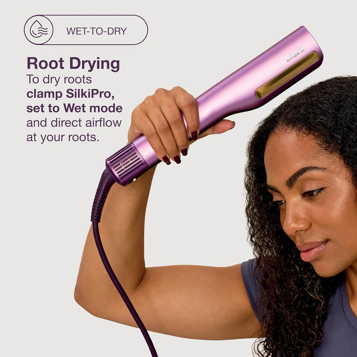 Shark SilkiPro Hair Straightener + Dryer in One with Storage Case | Plum Satin - HT401UKPU Redmond Electric Gorey