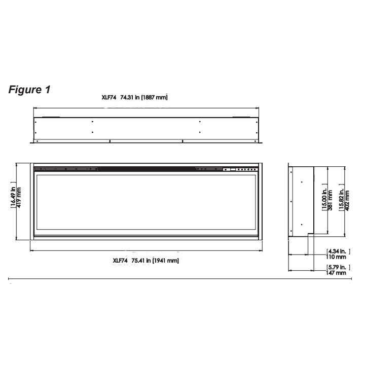 IgniteXL 74 Inch Built-In Electric Fire