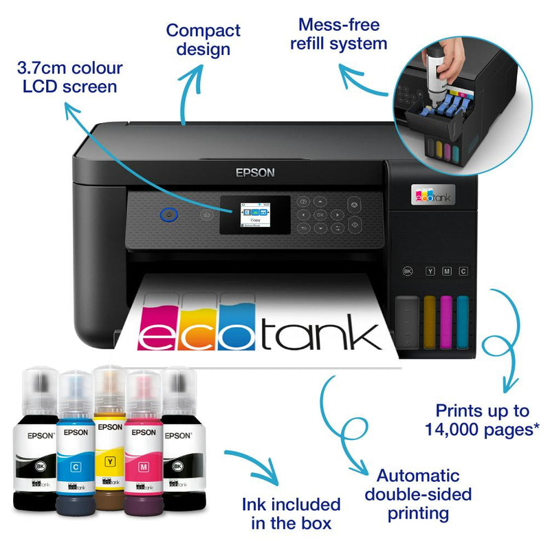 Epson EcoTank ET-2850 Multifunction Inkjet Printer | Black - C11CJ63401 Redmond Electric Gorey