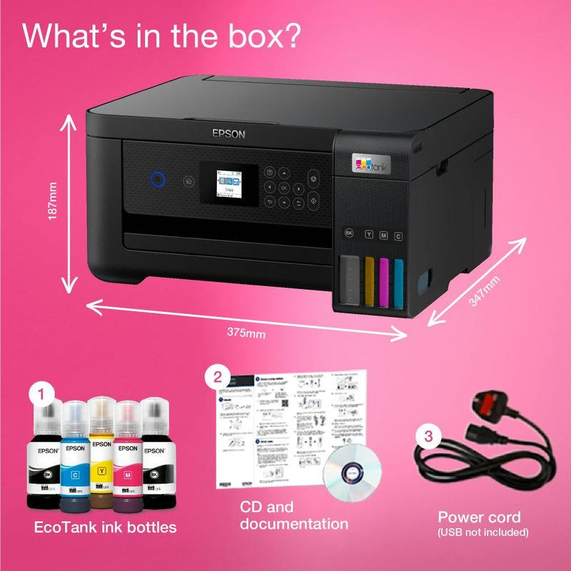 Epson EcoTank ET-2850 Multifunction Inkjet Printer | Black - C11CJ63401 Redmond Electric Gorey