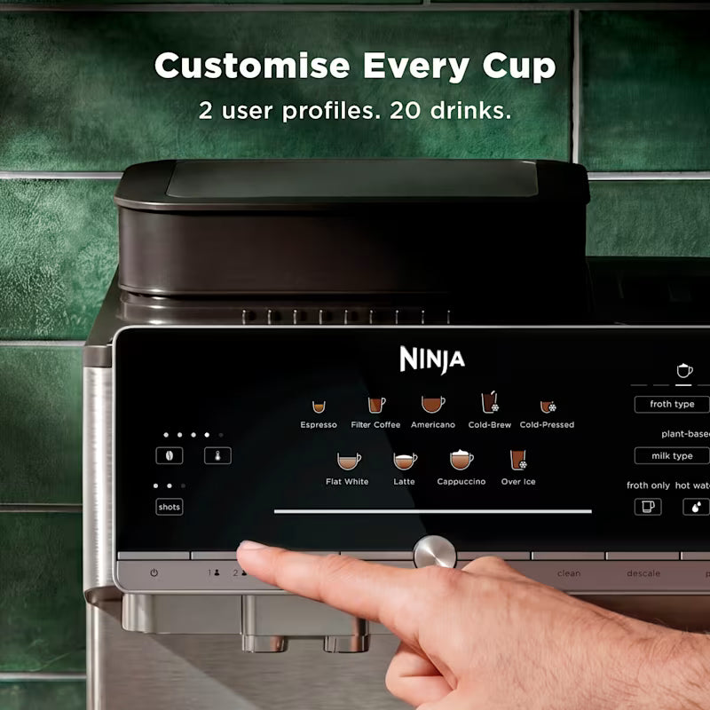 Ninja AutoBarista Bean to Cup Coffee Machine, Black & Stainless Steel AE1001UK