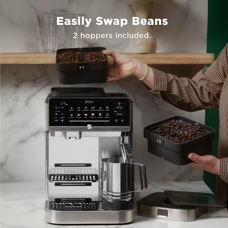 Ninja AutoBarista Pro Bean to Cup Coffee Machine, Black & Stainless Steel AE1051UK