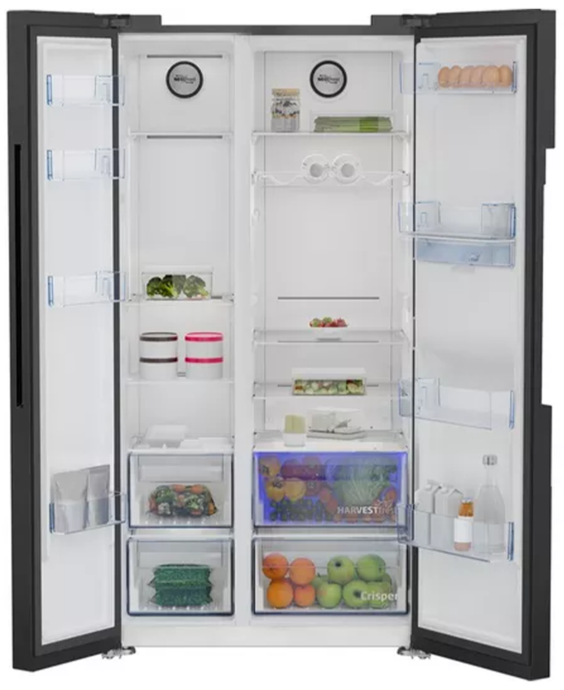Beko American Fridge Freezer with NeoFrost™ & HarvestFresh™ | Black Steel - ASD2442VPZ Redmond Electric Gorey
