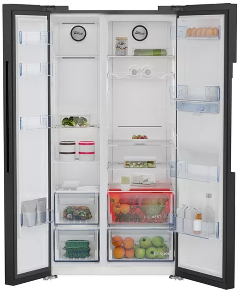 Beko American Fridge Freezer with NeoFrost™ & HarvestFresh™ | Black Steel - ASD2442VPZ Redmond Electric Gorey