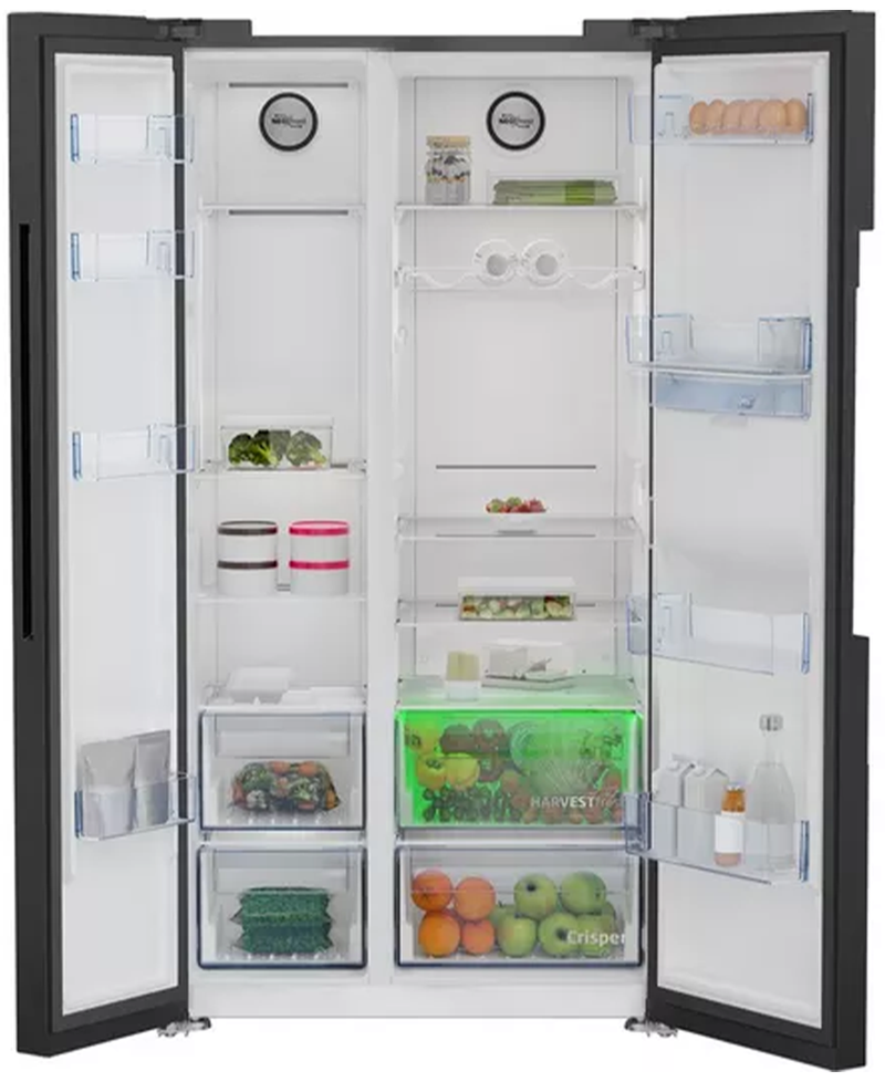 Beko American Fridge Freezer with NeoFrost™ & HarvestFresh™ | Black Steel - ASD2442VPZ Redmond Electric Gorey